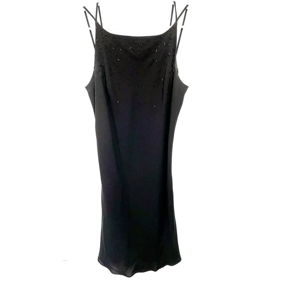 Jones Wear Vintage 90s Black Beaded Evening Dress Sz 10
